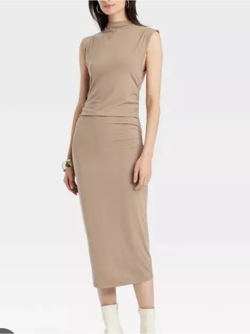 a new day Brown Sleeveless Midi Dress
